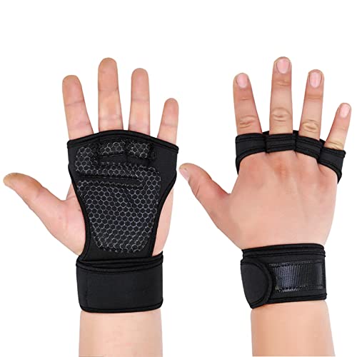 ZLXHDL 1 Paar Gewichtheben-Handgelenkhandschuhe, Schwarz, 4-Finger-Handgelenkschutzhandschuhe, rutschfeste, Stoßfeste Gewichtheben-Handgelenk-Gymnastikhandschuhe(L) von ZLXHDL