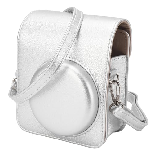 ZLXHDL Kameratasche, kompatibel mit 40, PU-Sofortbildkamera-Tasche im Retro-Stil, leicht und wasserdicht, inklusive verstellbarem Riemen (Silver) von ZLXHDL