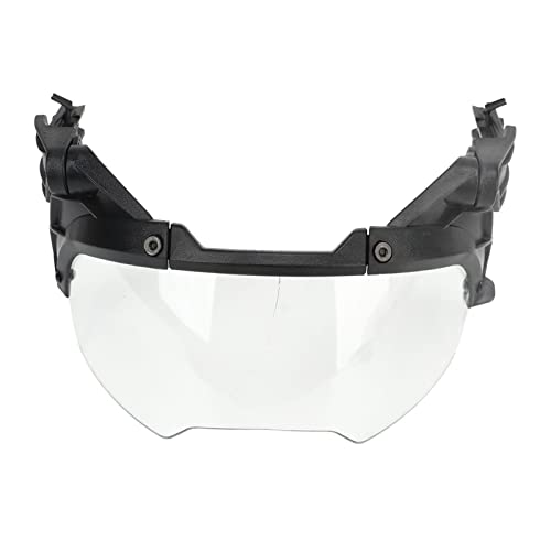 ZLXHDL Schutzbrille Kompatibel Mit Mich-Helm, PC-verstellbare Airsoft-Visierbrille Mit Transparenter Linse Zum Radfahren(Schwarz) von ZLXHDL