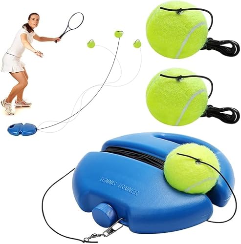 ZMDMAH Tennis-Trainer, Tennistrainer Set, Trainer Baseboard Set mit 2 Rebound Ball, Selbststudium Übungs-Trainingswerkzeug Tennistrainingsausrüstung für Solotraining Erwachsener ZMDMAH Tennis-Trainer, Tennistrainer Set, Trainer Baseboard Set mit 2 Rebound Ball, Selbststudium Übungs-Trainingswerkzeug Tennistrainingsausrüstung für Solotraining Erwachsener von ZMDMAH