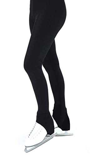 ZMIN Frauen-Eislauf-Tanz-Leggings Hoch Gedehnte, Mit Fleece Gefütterte Übungshose Eiskunstlaufhose,Schwarz,XL von ZMIN