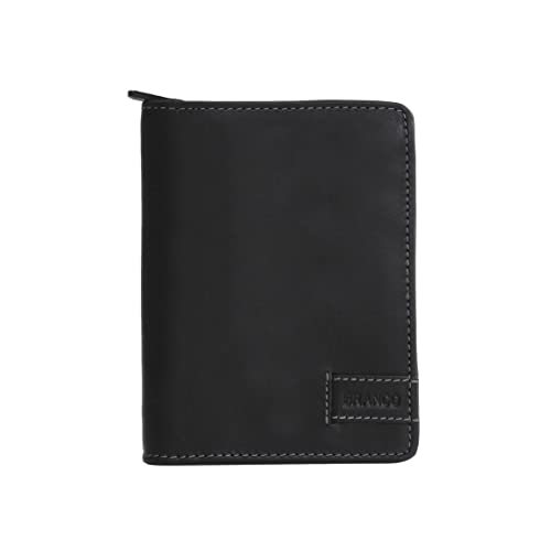 Branco - excellente Leder Herren Geldbörse, Portemonnaie, Brieftasche, Börse, hochwertige Qualität - Rundum Reißverschluss (Schwarz) präsentiert von ZMOKA® von ZMOKA