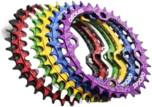 Kettenblatt, 104BCD rundes schmales breites Kettenblatt MTB Mountainbike Fahrrad 104BCD 32T 34T 36T 38T Kurbelgarnitur Zahnplatte Teile 104 BCD Kettenblätter für Fahrräder (38T) von ZMQU