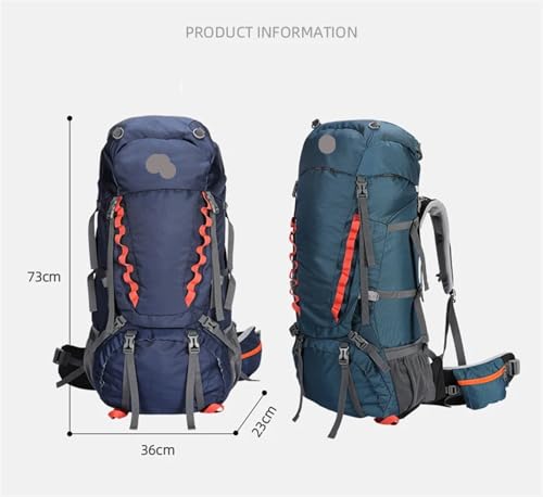 ZNTIHZ Bergsteigerrucksack Outdoor 80L Wanderrucksäcke Wasserdicht Männer Rucksack for Frauen Klettern Tasche for Männer Camping Trekking Rucksäcke Für Camping，Mountainering(Deep Blue) von ZNTIHZ