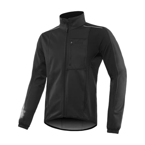 ZNTIHZ Winter-Radjacken Für Männer Herrenjacke, Winter, warm, Thermo-Softshell-Fahrradjacke, Winddicht, wasserdicht, Mountainbiken, Ausrüstung for kaltes Wetter Für Radfahren, Wandern(Black,L) von ZNTIHZ