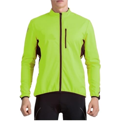 ZNTIHZ Winter-Radjacken Für Männer Männer Herbst Winter Warme Fleece Langarm Radfahren Jacke Winddicht Wasserdicht Thermische Windjacke Fahrrad Jersey Mantel Für Radfahren, Wandern(Green,3XL) von ZNTIHZ