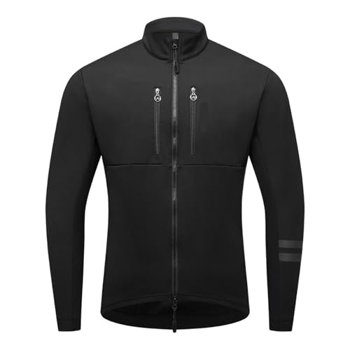 ZNTIHZ Winter-Radjacken Für Männer Radfahren Jacken Männer Und Frauen Mäntel Winter Thermo Fleece Windjacke Fahrrad Kleidung Motorrad Fahrrad Jacken 0℃-15℃ Für Radfahren, Wandern(Black,EU S) von ZNTIHZ