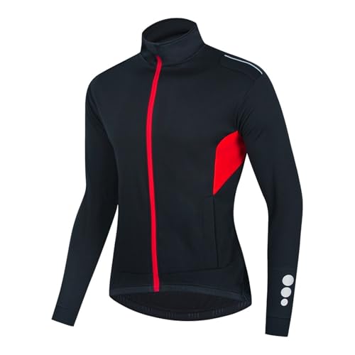 ZNTIHZ Winter-Radjacken Für Männer Winter Männer Radfahren Jacke Wasserdicht Winddicht Thermo Fleece Bike Jersey Fahrrad Reiten Laufen Snowboard Jacke Für Radfahren, Wandern(Black B,EU L) von ZNTIHZ