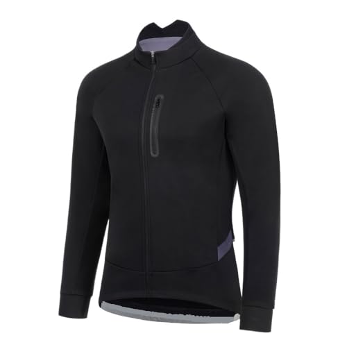 ZNTIHZ Winter-Radjacken Für Männer Winter-Radjacken for Herren, Plüsch, Winddicht, warm, Winter-Radjacken, atmungsaktiv, reflektierend, Anti-Schweiß Für Radfahren, Wandern(Black Gray,2XL) von ZNTIHZ