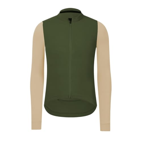 ZNTIHZ Winter-Radjacken Für Männer Winterjacke Mann Winter Radtrikot Thermofleece Langarm Fahrradbekleidung Fahrradbekleidung Trainingsuniform Für Radfahren, Wandern(Green,S) von ZNTIHZ