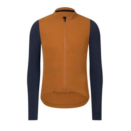 ZNTIHZ Winter-Radjacken Für Männer Winterjacke Mann Winter Radtrikot Thermofleece Langarm Fahrradbekleidung Fahrradbekleidung Trainingsuniform Für Radfahren, Wandern(Orange,L) von ZNTIHZ