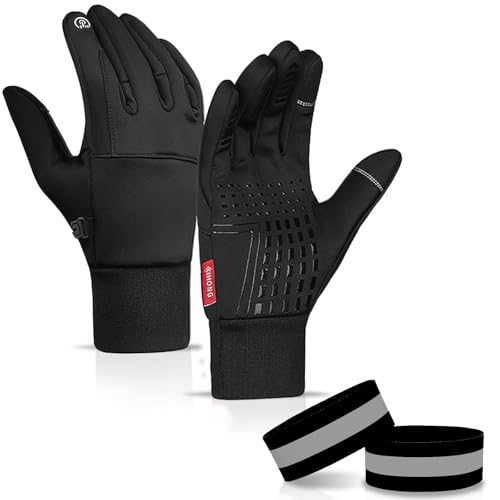 ZOCONE Warme Handschuhe Winter, Winddicht Touchscreen Handschuhe, Fahrradhandschuhe Herren Damen Winter, laufhandschuhe mit 1 Paar Reflektierende Sportarmbänder für Fahren, Fahrrad, Laufen, Klettern ZOCONE Warme Handschuhe Winter, Winddicht Touchscreen Handschuhe, Fahrradhandschuhe Herren Damen Winter, laufhandschuhe mit 1 Paar Reflektierende Sportarmbänder für Fahren, Fahrrad, Laufen, Klettern von ZOCONE