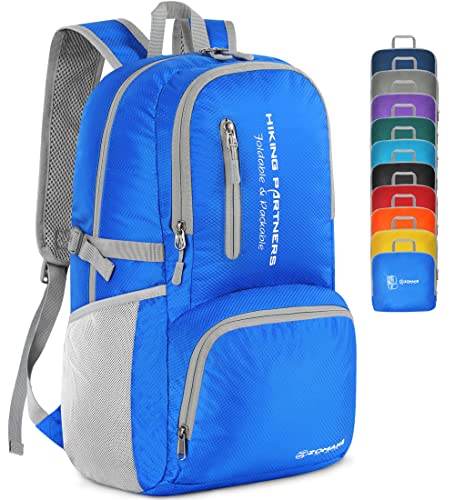ZOMAKE Leicht Faltbarer Rucksack 35L - Packbare Backpacks,Kleiner Faltbar Rucksäcke Wanderrucksack Wasserdicht Rucksäcke für Damen Herren Outdoor Wandern(Dunkelblau) von ZOMAKE