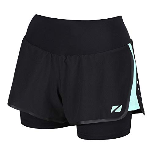 ZONE3 Damen Rx3 Medizinische Kompressionshose 2-in-1 Shorts, Damen, CO18WTIO109/XS, Schwarz/Mint, XS von ZONE3