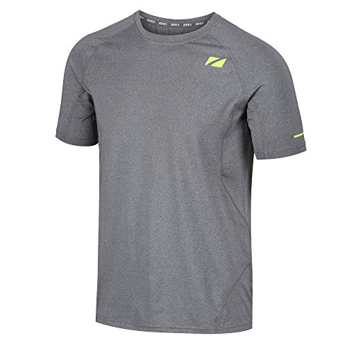 ZONE3 Herren Men's Power Burst T-Shirt, Grau Speck/Neon, S ZONE3 Herren Men's Power Burst T-Shirt, Grau Speck/Neon, S von ZONE3
