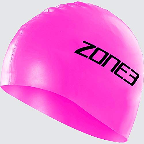 ZONE3 Schwimmen Badekappe, Hi-Vis Pink, One Size von ZONE3