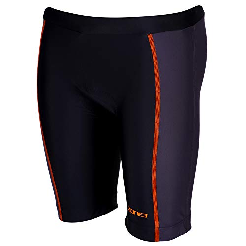 ZONE3 Unisex-Youth Kids Adventure Tri Shorts, Tri Shorts, TW19KADS113/S, Schwarz/Neon Oran, Größe S von ZONE3