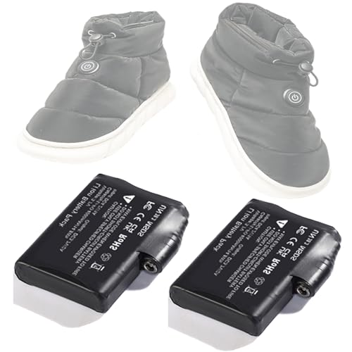 ZONSUSE Beheizte Schuhe für Männer und Frauen, wiederaufladbare warme Schuhe mit 3,7 V und 4000 mAh, Fußwärmer, Elektrisch Beheizte Schuhe mit 3 Heizeinstellungen (Nur Batterie,Keine Schuhe) von ZONSUSE