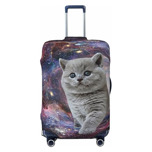 ZORIN Reisegepäck-Abdeckung, Trolley-Koffer, Motiv: Galaxie, Katze, schützend, waschbar, passend für 58,4 - 81,3 cm große Gepäckstücke, Schwarz , L von ZORIN