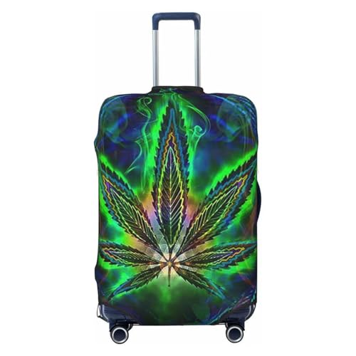 ZORIN Reisegepäck-Abdeckung, Trolley-Koffer, Trippy Shining Leaves, schützend, waschbar, passend für 58,4 - 81,3 cm große Gepäckstücke, Schwarz , M von ZORIN