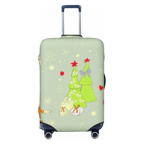 ZORIN Reisegepäck-Abdeckung, Trolley-Koffer, Weihnachtsbäume, Schneemann, schützend, waschbar, passend für 58,4 - 81,3 cm große Gepäckstücke, Schwarz , M von ZORIN