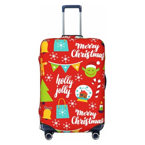 ZORIN Reisegepäck-Abdeckung, Trolley-Koffer, Weihnachtsbaum-Elfen, schützend, waschbar, passend für 58,4 - 81,3 cm große Gepäckstücke, Schwarz , M von ZORIN