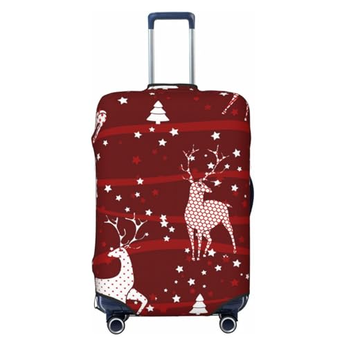 ZORIN Reisegepäck-Abdeckung, Trolley-Koffer, Weihnachtsmotiv, Motiv: Hirsche und Sterne, schützend, waschbar, passend für 58,4 - 81,3 cm große Gepäckstücke, Schwarz , M von ZORIN