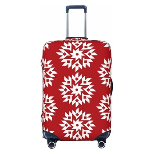 ZORIN Reisegepäck-Abdeckung, Trolley-Koffer, Weihnachtsschneeflocken, rot, schützend, waschbar, passend für 58,4 - 81,3 cm große Gepäckstücke, Schwarz , XL von ZORIN