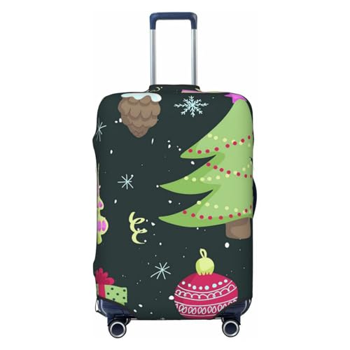 ZORIN Reisegepäckhülle, Trolley-Koffer, Weihnachtsbaum, bunte Bälle, schützend, waschbar, passend für 58,4 - 81,3 cm große Gepäckstücke, Schwarz , M von ZORIN