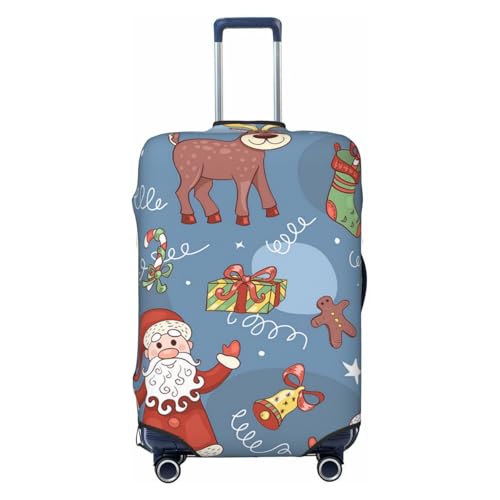 ZORIN Reisegepäckhülle, Trolley-Koffer, niedliches Weihnachtsmann-Rentier, schützend, waschbar, passend für 58,4 - 81,3 cm große Gepäckstücke, Schwarz , XL von ZORIN