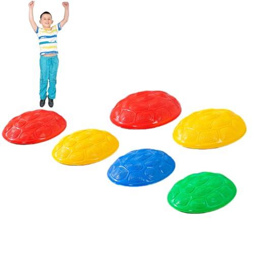 ZORQ Stepping Stones Kinderspielzeug-Set, stapelbares Balance-Flusssteine-Spielzeug, farbenfrohes Übungs-Balance-Spiel für Kinder im Alter von 3–8 Jahren, drinnen und draußen von ZORQ