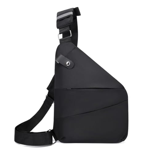 ZOUBAOQ Sling Bag - Diebstahl Crossbody Umhängetasche für Herren und Wandern Joggen Frauen, Schwarz , Left Shoulder von ZOUBAOQ