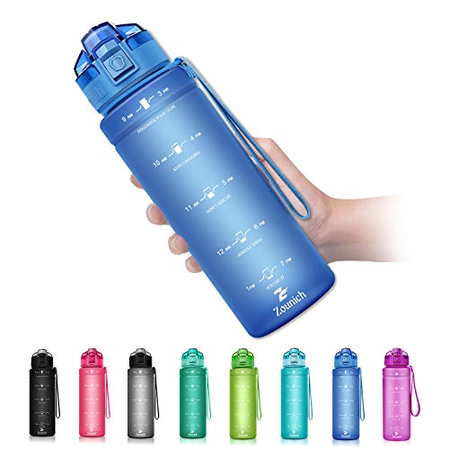 Zounich Trinkflasche Kinder Auslaufsichere 1L/700ml/500ml-BPA frei trinkflaschen Sport Tritan Kunststoff Wasserflasche für Sport, Fahrrad, Schule, kohlensäure geeignet Sportflasche von Zounich