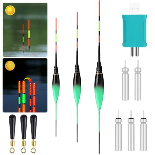 ZOYDP LED Posen Angeln mit Bissanzeiger, 3 Stück Leuchtposen LED mit Bissanzeiger 1.3g/1.8g/2.4g, LED Pose mit Gravity Sensing und Basis, Knicklichter Angeln für See Fluss Teich Nachtangeln ZOYDP LED Posen Angeln mit Bissanzeiger, 3 Stück Leuchtposen LED mit Bissanzeiger 1.3g/1.8g/2.4g, LED Pose mit Gravity Sensing und Basis, Knicklichter Angeln für See Fluss Teich Nachtangeln von ZOYDP