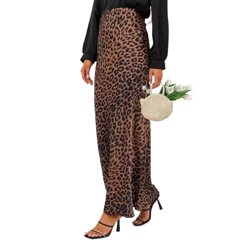 ZPLMIDE Damen Leopardenmuster Satin Rock Hohe Taille Leopardenmuster Maxirock Elegant Sexy Fit Tailliert Seidig Langer Rock Bleistiftrock, braun, M ZPLMIDE Damen Leopardenmuster Satin Rock Hohe Taille Leopardenmuster Maxirock Elegant Sexy Fit Tailliert Seidig Langer Rock Bleistiftrock, braun, M von ZPLMIDE