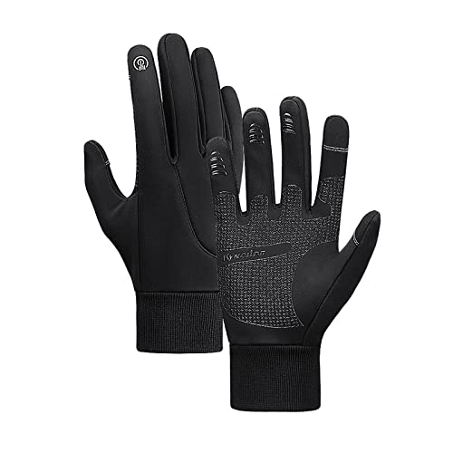 Warme Winter-Fahrradhandschuhe für Herren und Damen, dick, warm, mit Fleece gefüttert, elastisch, Vollfinger-Handschuh, Outdoor-Sport, rutschfest, winddicht, wasserdicht, Radfahren, Laufen, Fahren, von ZPUNGKY