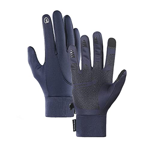 Warme Winter-Fahrradhandschuhe für Herren und Damen, dick, warm, mit Fleece gefüttert, elastisch, Vollfinger-Handschuh, Outdoor-Sport, rutschfest, winddicht, wasserdicht, Radfahren, Laufen, Fahren, von ZPUNGKY