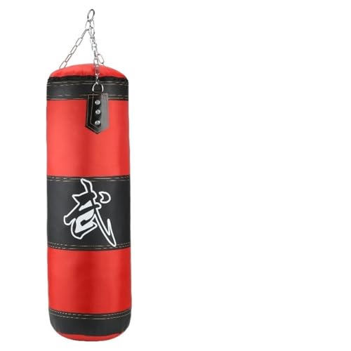 Boxsack Professioneller Boxsack Sandsack Training Thai Sandkampf Karate Fitness Gym leer-Schwerer Kickboxsack mit Aufhängung Boxing Bag (Color : QJ05-Red 80cm) von ZQGTSAX