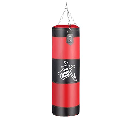 Boxsack Strapazierfähiger Oxford-Stoff, Boxsandfüllung, verdicken, Training, Fitnessübungen, Schlagsandsack Boxing Bag (Color : 120cm Red) von ZQGTSAX
