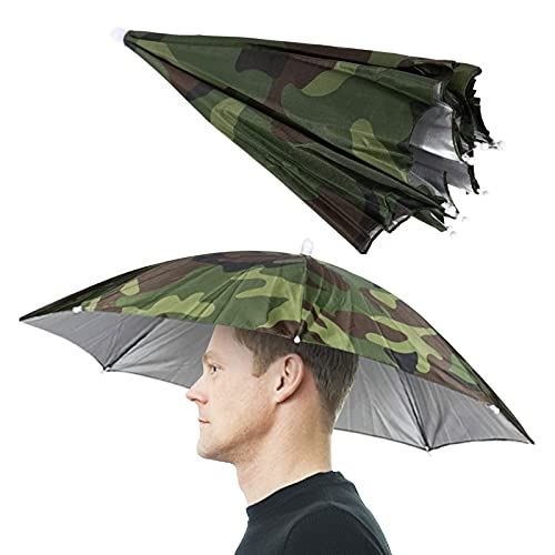 ZQO Angelschirm, Sonnenschutz, auf Kopf montiert, 65 cm Durchmesser, Camouflage-Hut, Regenschirm, für Reisen, Angeln, im Freien, Zubehör für Abenteuer ZQO Angelschirm, Sonnenschutz, auf Kopf montiert, 65 cm Durchmesser, Camouflage-Hut, Regenschirm, für Reisen, Angeln, im Freien, Zubehör für Abenteuer von ZQO