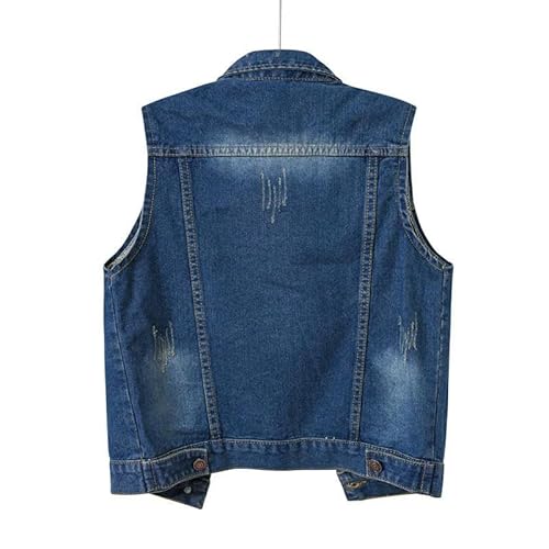 ZQUZEMS Ärmellose Jacke Für Damen Mode Kleidung Casual Vintage Elegante Ärmellose Denim Weste Für Frauen Jacke-Tiefer Denim-6Xl von ZQUZEMS