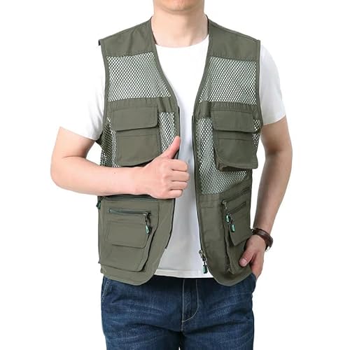 ZQUZEMS Ärmellose Jacke Herren Herrenbekleidung Sommer Weste Jagd Mesh Ärmellose Jacke von ZQUZEMS