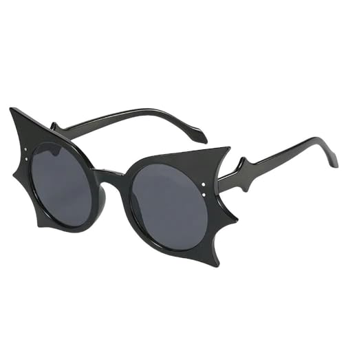 ZQUZEMS Neuartige Sonnenbrillen Einzigartige Geformte Sonnenbrille Vintage Funny Mode Neuheit Goth Eyewear-Schwarzgrau von ZQUZEMS