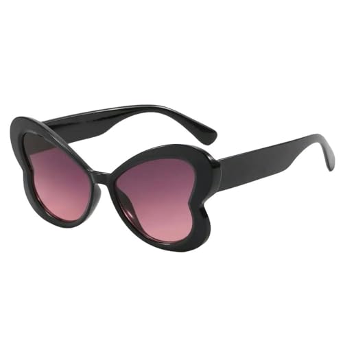 ZQUZEMS Sonnenbrille Gradient Schmetterling Sonnenbrille Trendy Bunte Süßigkeiten Farbe Shades Party Eyewear-Schwarz von ZQUZEMS