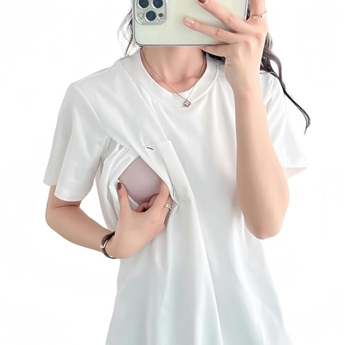 ZQUZEMS Still-Kurzarm Schwangeres Frauen-T-Shirt Schwangere Tops Kurzärmelige Mutterschaftskleidung von ZQUZEMS