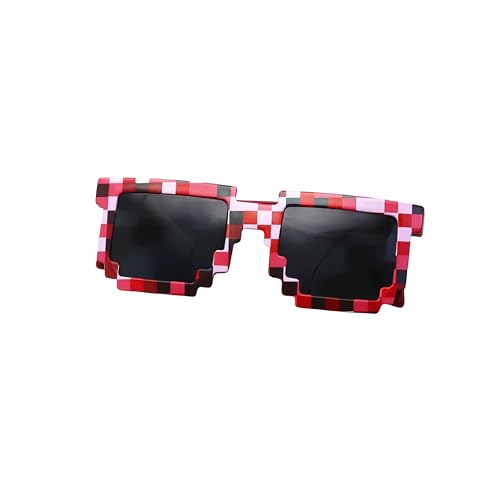 ZQUZEMS des Lunettes De Soleil Kinder Sonnenbrillen Lustige Sonnenbrillen Quadratische Gläser Pixel Mosaic Eyewear-Rot von ZQUZEMS