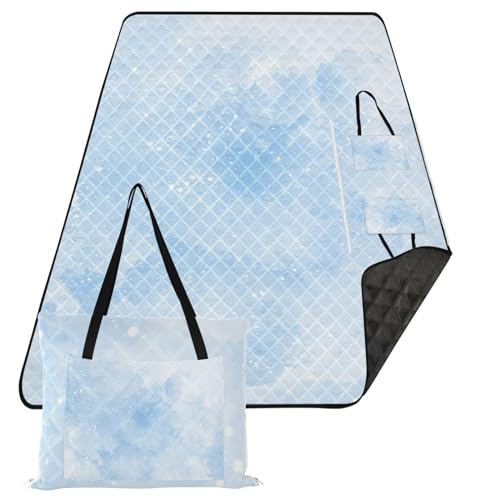 ZRWLUCKY Outdoor Spielmatte 152x203cm sandfeste Spielmatte Indoor Outdoor Campingmatte für Paare Geschenk für Paare Blau Winter von ZRWLUCKY