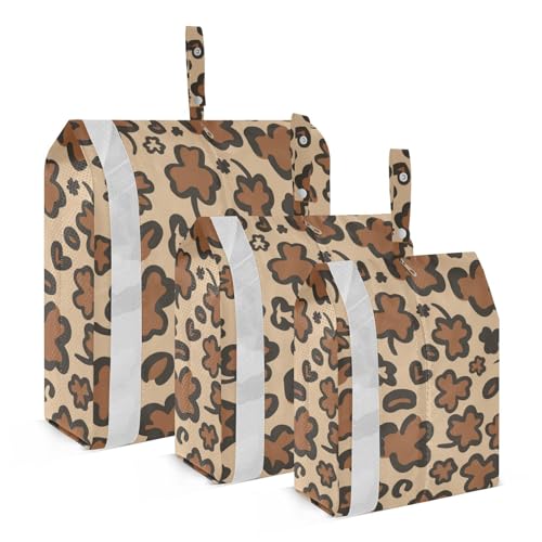 ZRWLUCKY St Day Aufbewahrungstasche für Reisen, stapelbar, platzsparend, kleine Reisetasche, Schlafzimmer-Organizer, Braun, 3 Stück, St Day Leopard Brown, Einheitsgröße, Modern von ZRWLUCKY