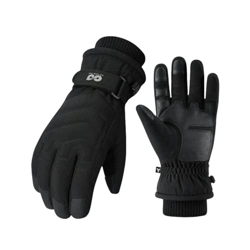 ZSHDTKWB winterhandschuhe Herbst Winter Skihandschuhe Herren Und Frauen Im Freien Sport Samtdicker, Verdickter Nicht Rutsches Warmes Motorrad-schwarz-l von ZSHDTKWB