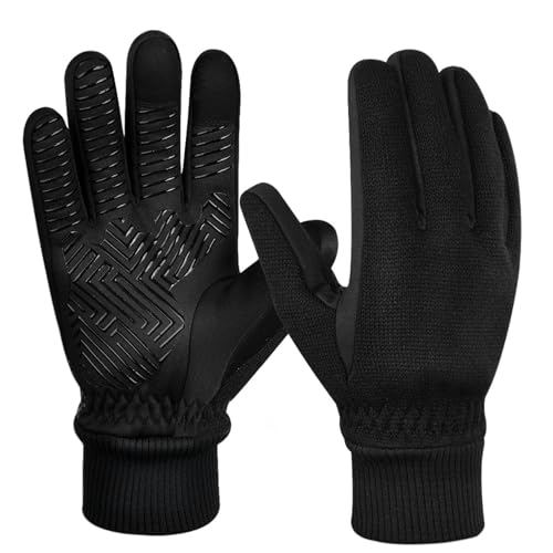 ZSHDTKWB winterhandschuhe Thermische Handschuhe Kaltes Warmes Laufhandschuhe Touchscreen Road Bike Radsporthandschuhe Für Männer Frauen-tiefschwarz-m von ZSHDTKWB